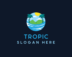  Tropical Beach Resort logo design