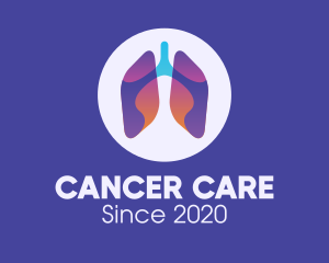 Cancer - Gradient Respiratory Lungs logo design