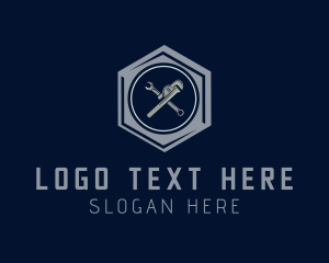 Pipe Wrench - Tools Bolt Mechanic logo design