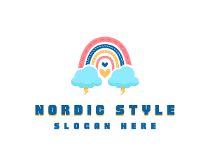 Scandinavian - Creative Cloud Rainbow logo design