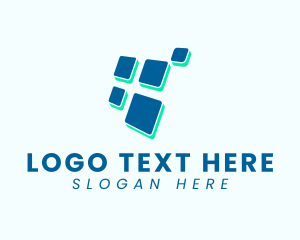 Letter At - Modern Tech Business Pixel logo design