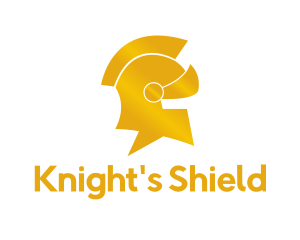 Knight - Gold Knight Helmet logo design