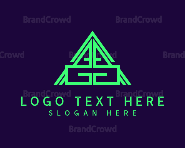 Neon Pyramid Triangle Letter AG Logo