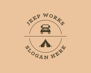 Camping Trip Tent Vehicle logo design