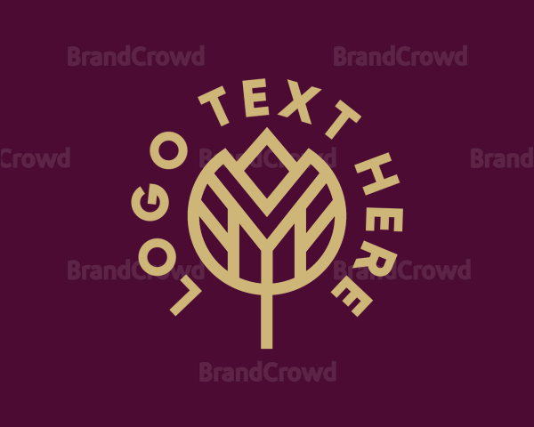 Geometric Tulip Flower Logo