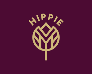 Geometric Tulip Flower logo design