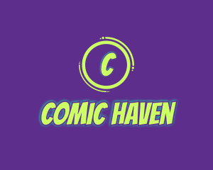 Glowing Comic Brand logo design