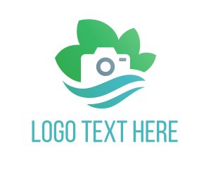 Green Flower - Eco Camera Nature Photography logo design