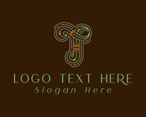 Old Fashioned - Elegant Heart Outline logo design