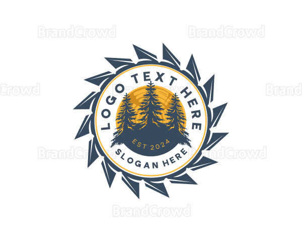Forest Logger Sawmill Logo