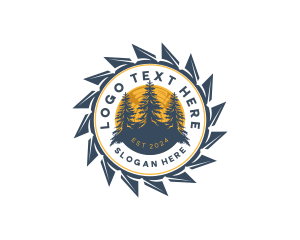 Forest Logger Sawmill Logo