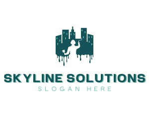 Skyline - City Skyline Building Painter logo design