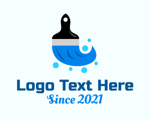 Maintenance - Blue Paint Brush logo design