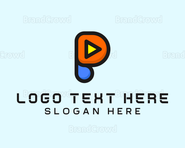 Play Button Letter P Logo