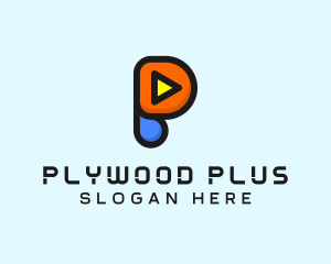 Play Button Letter P logo design