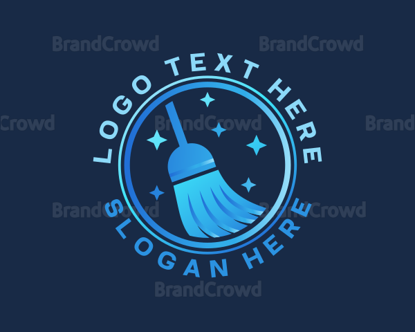Sparkling Broom Sweeping Logo