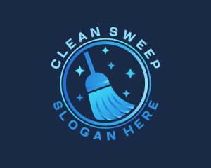 Sweeping - Sparkling Broom Sweeping logo design