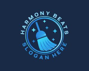 Broom - Sparkling Broom Sweeping logo design