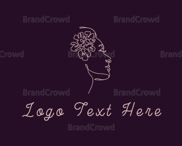 Organic Flower Beauty Woman Logo