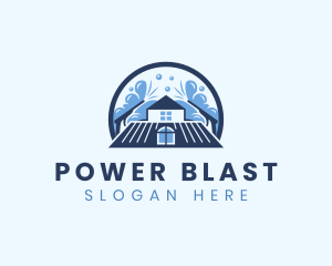 Power Wash Cleaning Maintenance logo design