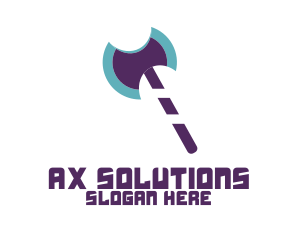 Ax - Double Axe Weapon logo design