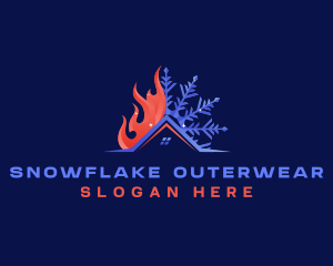 Fire Snowflake Ventilation HVAC logo design