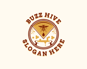 Honey Bee Honeycomb logo design