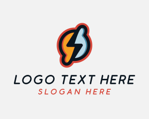 Voltage - Lightning Bolt Energy Planet logo design