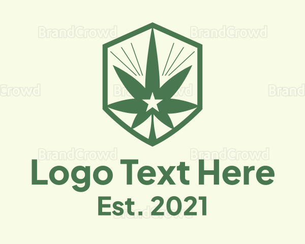 Marijuana Leaf Star Logo