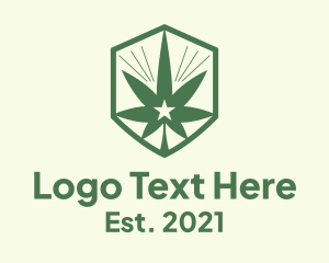 Hemp - Marijuana Leaf Star logo design