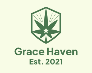 Hemp - Marijuana Leaf Star logo design