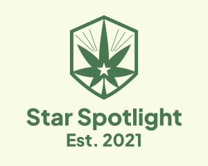 Marijuana Leaf Star logo design