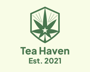 Marijuana Leaf Star logo design