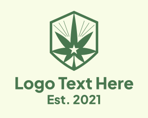 Star - Marijuana Leaf Star logo design