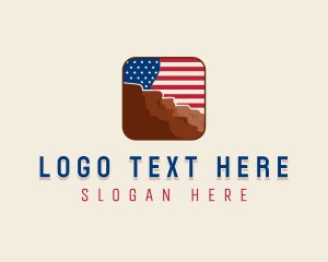 United States - United States Flag Mountain logo design