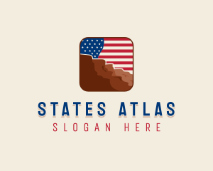 United States Flag Mountain logo design