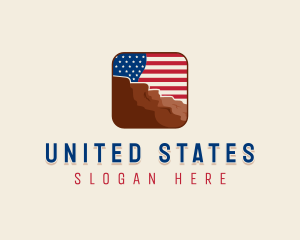 United States Flag Mountain logo design
