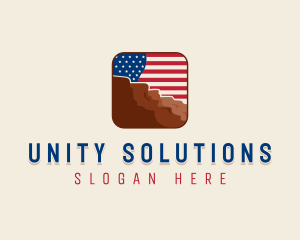 United States Flag Mountain logo design