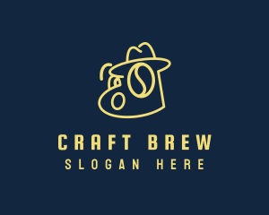 Detective Hat Coffee Bean logo design