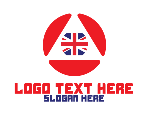 British - Tech Union Jack UK Flag logo design