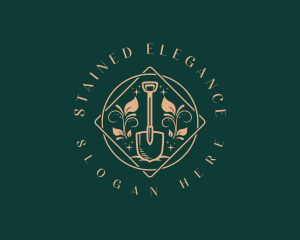 Elegant Leaf Shovel logo design