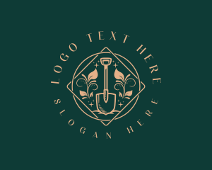 Elegant Leaf Shovel Logo