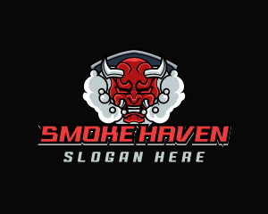 Smoke Oni Mask logo design