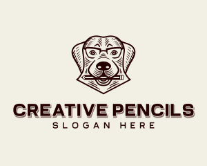 Veterinary Dog Pencil logo design