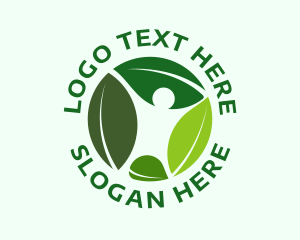 Man - Human Nature Leaf logo design