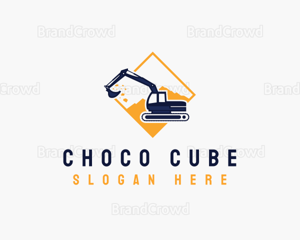 Backhoe Excavator Construction Logo