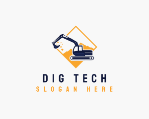 Backhoe Excavator Construction logo design