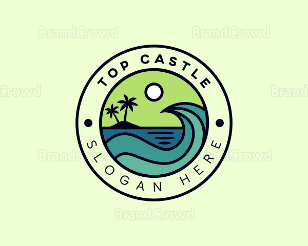 Tropical Island Beach Vacation Logo