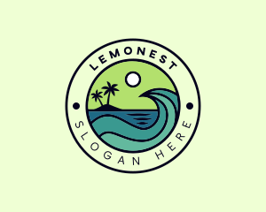 Tropical Island Beach Vacation Logo