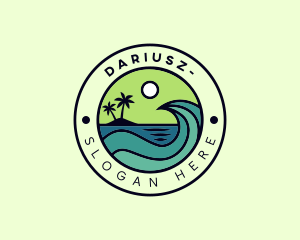 Tropical Island Beach Vacation Logo